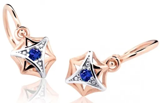 Cutie Jewellery Dětské náušnice z růžového zlata C2209-10-X-4 modrá