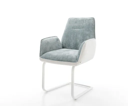 Jídelní židle Zoa-Flex mix materiálů pravá kůže bílá-pastelově