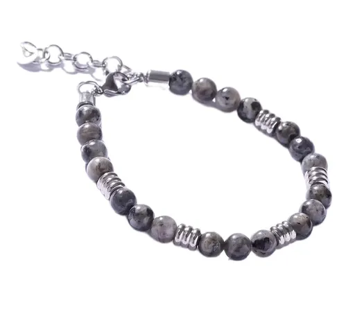 Marc Malone Pánský korálkový náramek s larvikitem MCGB5026