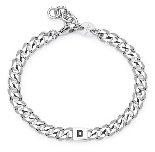S'Agapõ Pánský ocelový náramek s písmenem D Monogram SMG14