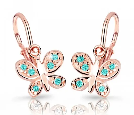 Cutie Jewellery Dětské náušnice z růžového zlata C2748-10-X-4 světle zelená