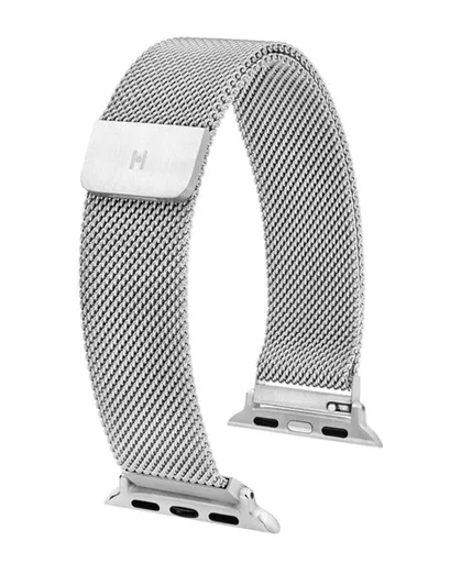 Řemínek Hirsch Milanaise pro Apple Watch - stříbrný - 20 mm
