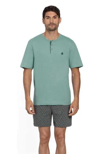 Pánské pyžamo krátké JORGE 4XL Zelená