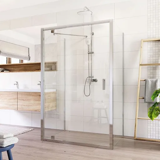 Mereo Sprchový kout Lima, obdélník do prostoru U, pivotový, 90x80x90 cm, chrom ALU, sklo Čiré CK87893K