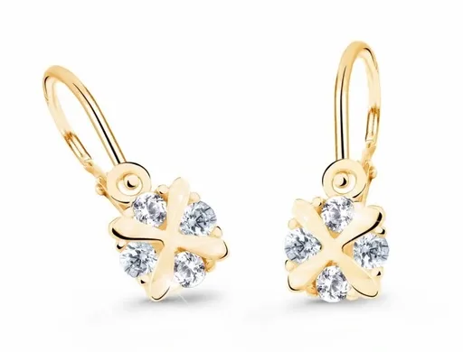 Cutie Jewellery Zlaté dětské náušnice C2153-10-X-1 bílá