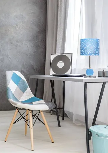 Stolní lampa chrom/modrá Cort