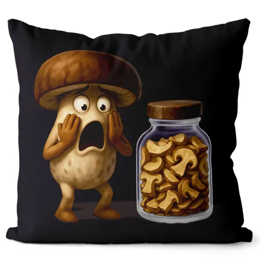 Polštář Vyděšená houba (Velikost: 40 x 40 cm)