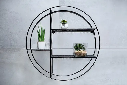 OLSEN SPA Nástěnná drátěná polička, 53x53x12 černá barva KD02081782