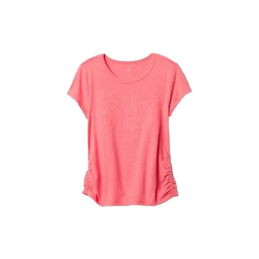 GAP V-LOGO SIDE RUCHED Dívčí tričko, růžová, velikost