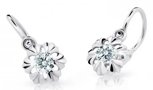 Cutie Diamonds Něžné dětské náušnice z bílého zlata s brilianty DC2213-10-00-X-2