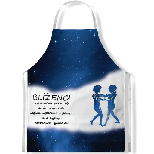 Zástěra Blíženci (22.5. - 21.6.) - modrá