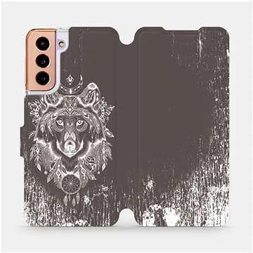 Flipové pouzdro na mobil Samsung Galaxy S21 5G - V064P Vlk a lapač snů (5903516616572)