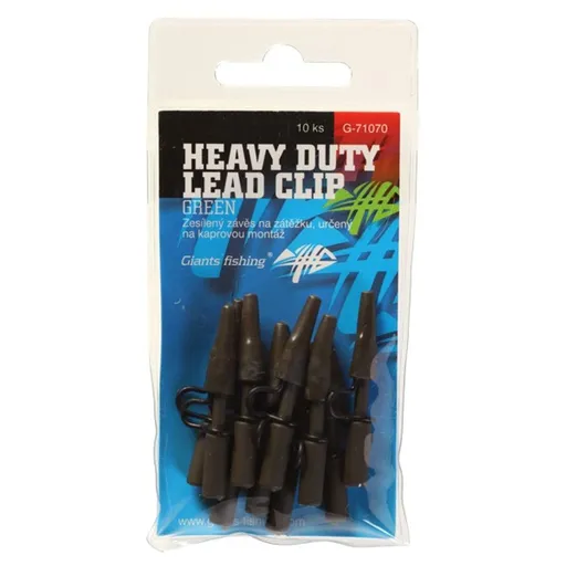 Giants Fishing Boční závěs kovový Heavy Duty Lead Clip Green 10ks,Giants Fishing Boční závěs kovový Heavy Duty Lead Clip Green 10ks