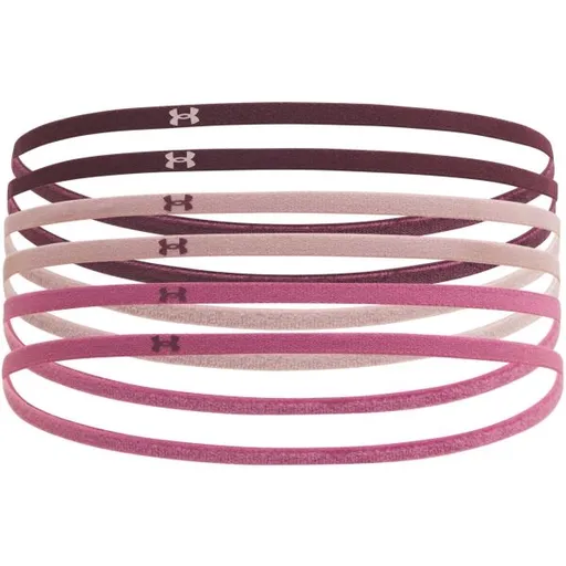 Under Armour MINI ELASTIC 6PK Dámské čelenky, vínová, velikost