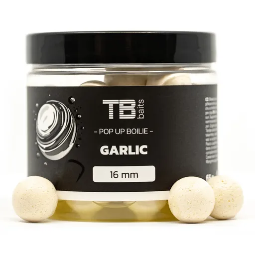 Tb baits plovoucí boilie pop-up white garlic + nhdc 65 g-12 mm