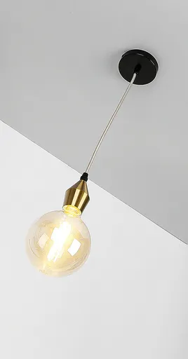 Zlatý kovový přívěsek E27 100cm