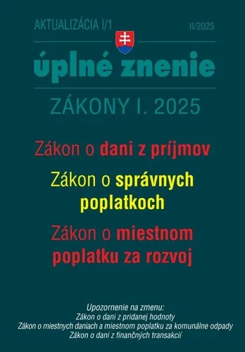 Aktualizácia I/1 2025 – daňové a účtovné zákony