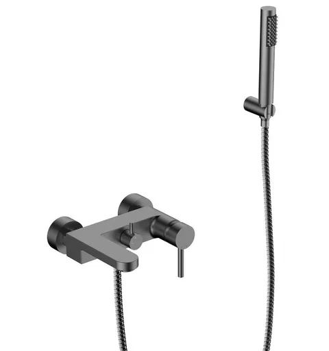 BESCO Nástěnná vanová baterie DECCO grafitová s příslušenstvím BABWDSGR