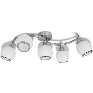 Stropní svítidlo se skleněnými stínidly na zvlněné kolejnici