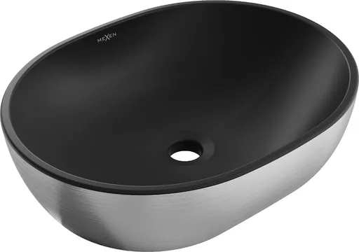 MEXEN Viki umyvadlo na desku 48 x 35, černá mat/stříbrná vzor 21054873