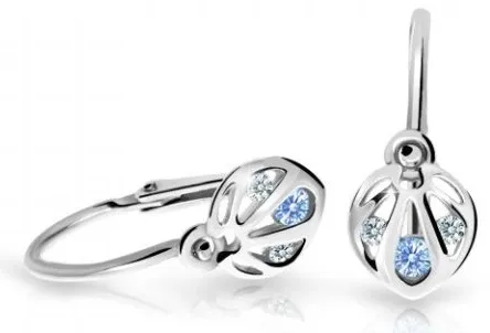 Cutie Jewellery Slušivé dětské náušnice z bílého zlata C2265-10-X-2 světle modrá