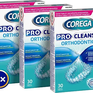 COREGA Pro Cleanser Orthodontics čisticí tablety 3× 30 ks (8596149007106)