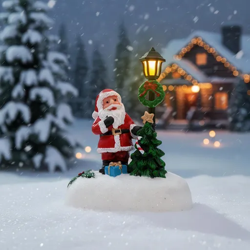 PM Euro-Trading LED Vánoční figurka Santa, stromek