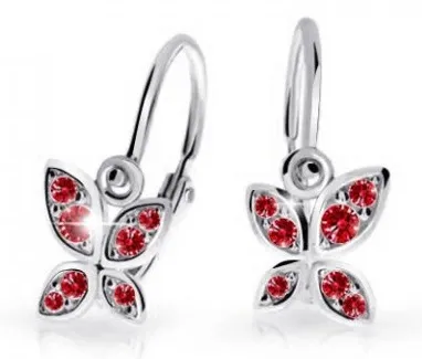 Cutie Jewellery Dětské náušnice z bílého zlata Motýlci C2259-10-X-2 červená