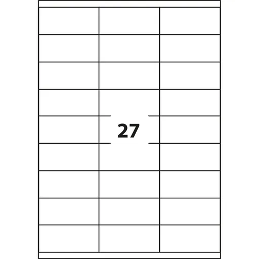 Samolepicí etikety 63,5 x 29,6 mm, 27 etiket, A4, 100 listů