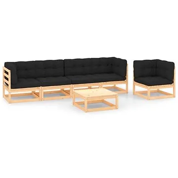 6dílná zahradní sedací souprava s poduškami masivní borovice, 3083820 (3083820)