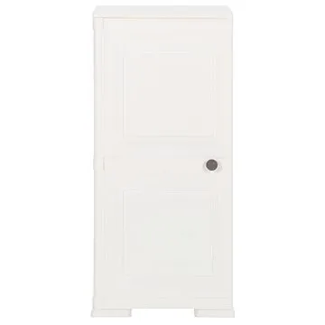 Plastová skříňka design dřeva bílá 340608 (340608)