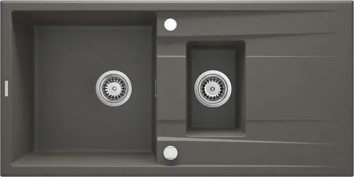 DEANTE Eridan antracit metalic Granitový dřez, 1.5 bowl s odkapávačem ZQE_T513