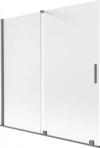 MEXEN/S Velar dvoukřídlá posuvná vanová zástěna 160 x 150, dekor, grafit metal 896-160-000-31-95