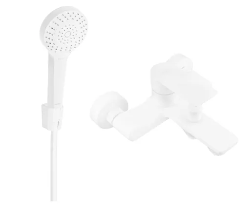 MEXEN/S R05 Royo vanová baterie se sprchou set, bílá 7223R05-20