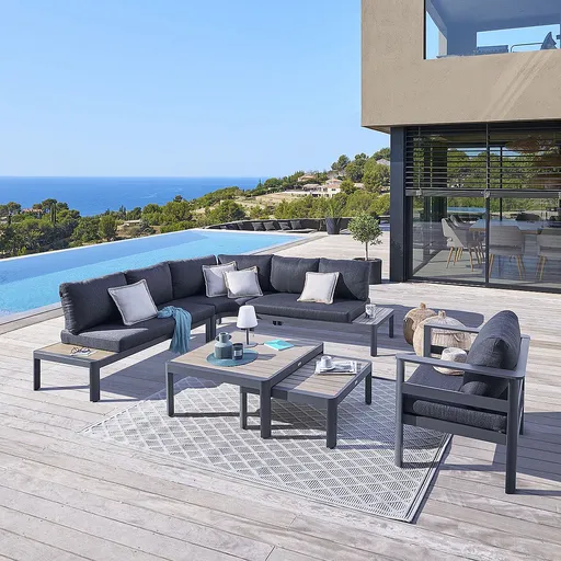 DEOKORK Hliníková sestava NEW YORK pro 6 osob (antracit) vzorový kus