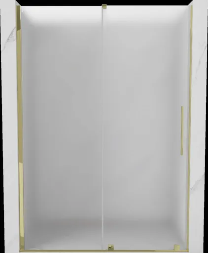 MEXEN/S Velar posuvné sprchové dveře 130, dekor, zlatá 871-130-000-31-50