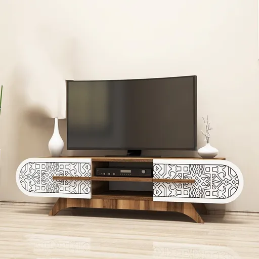 TV stolek Defne - Walnut White