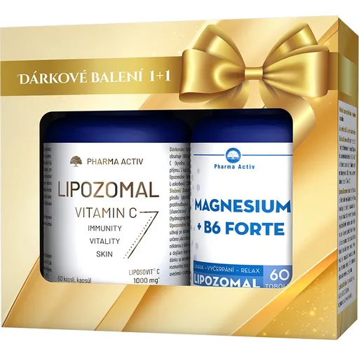 Pharma Activ Lipozomal Vitamín C 1000 mg 60 kapslí + Lipozomal Magnesium + B6 forte 60 tobolek