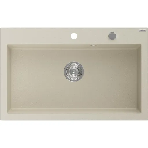 MEXEN Elix granitový dřez 1-miska 800 x 500 mm, béžový, sifon chrom 6527801005-69