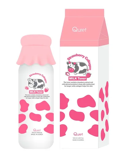 Quret Jahodový kolagenový mléčný toner 120 ml
