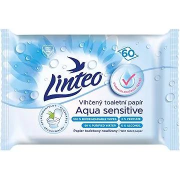 LINTEO vlhčený toaletní papír Aqua Sensitive (60 ks) (8595686303146)