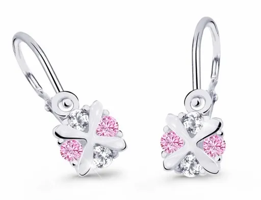 Cutie Jewellery Dětské náušnice z bílého zlata C2153-10-X-2 růžová
