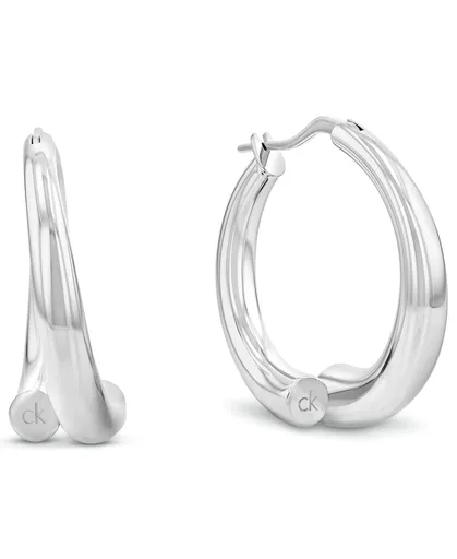 Calvin Klein Ocelové kruhové náušnice Spiral 35000768