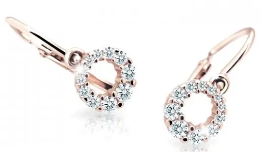 Cutie Diamonds Třpytivé dětské náušnice z růžového zlata s brilianty DC2154-10-00-X-4