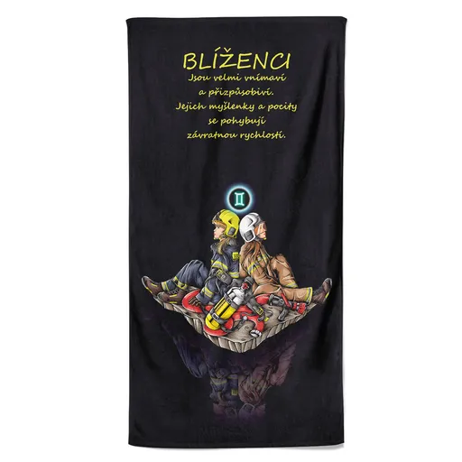Osuška Hasičské znamení Blíženci (Velikost osušky: 100x170cm)