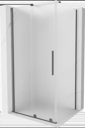 MEXEN/S Velar sprchový kout, posuvné dveře 90 x 100, dekor, grafit metal 871-090-100-31-95