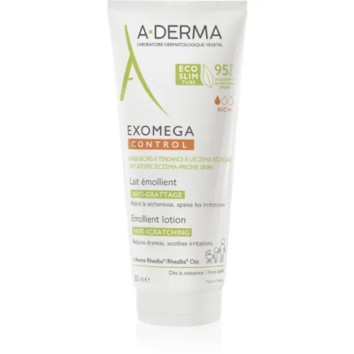 A-Derma Exomega Control Emollient Lotion tělové mléko proti podráždění a svědění pokožky 200 ml