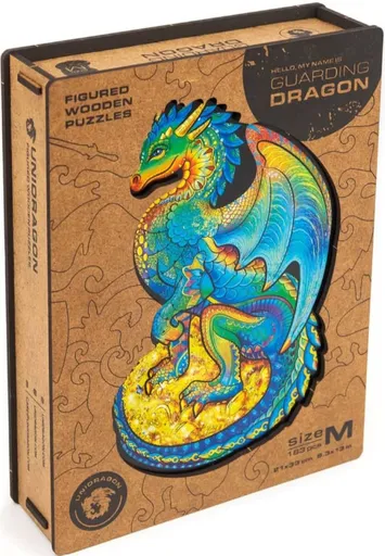 Unidragon dřevěné puzzle - Drak, velikost M