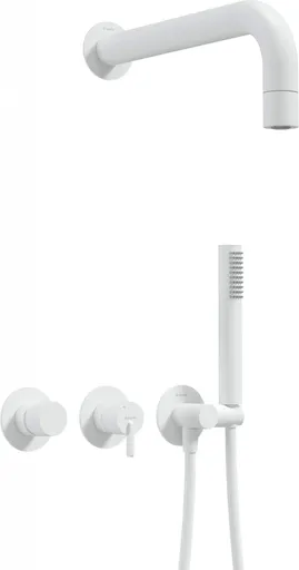 DEANTE Silia Bílá Podomítkový sprchový set, s ruční a hlavovou sprchou NQS_A0XK