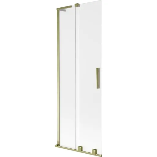 MEXEN/S Velar L dvoukřídlá posuvná vanová zástěna 75 x 150, dekor, zlatá 896-075-003-31-50